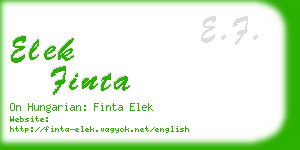 elek finta business card